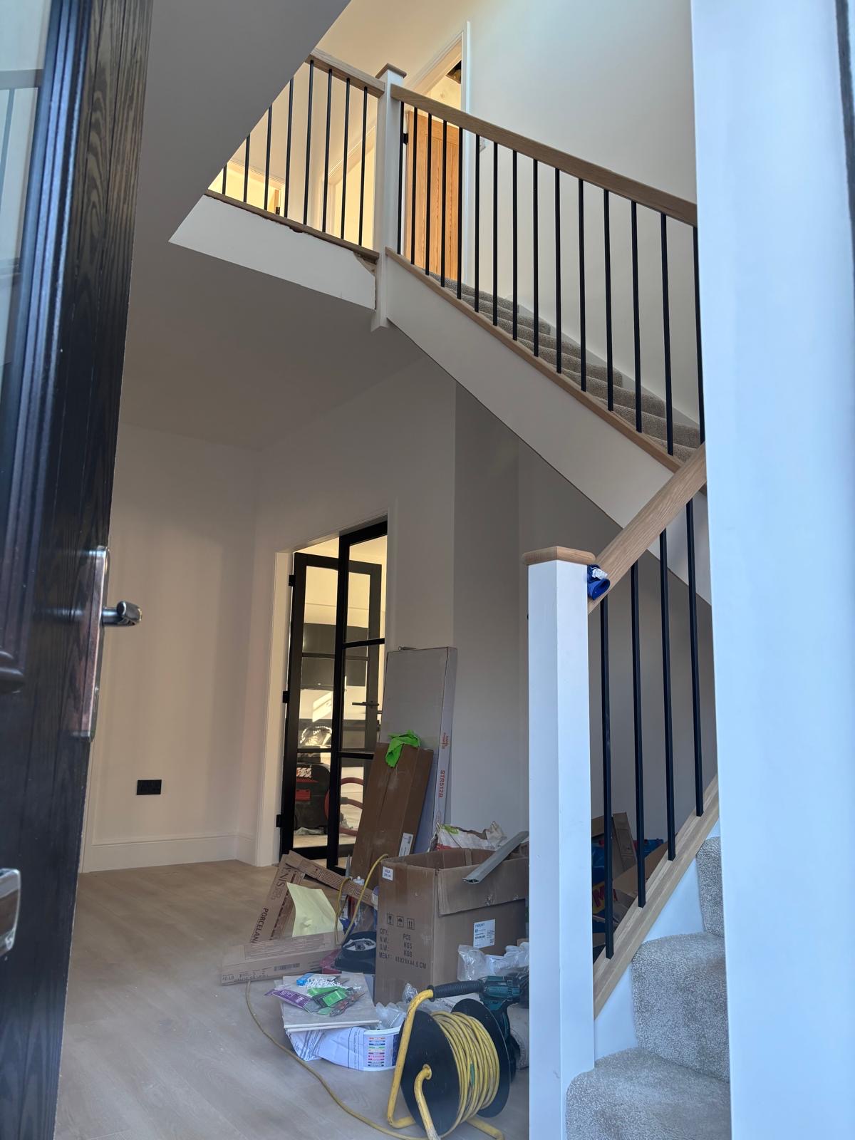 Oak & black spindle staircase — Staircase in Doncaster