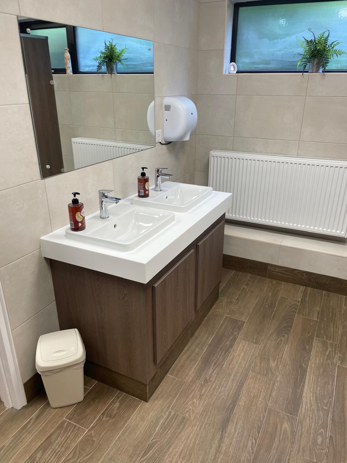 Twin vanity unit & tiled washroom — Bathrooms in Barnsley