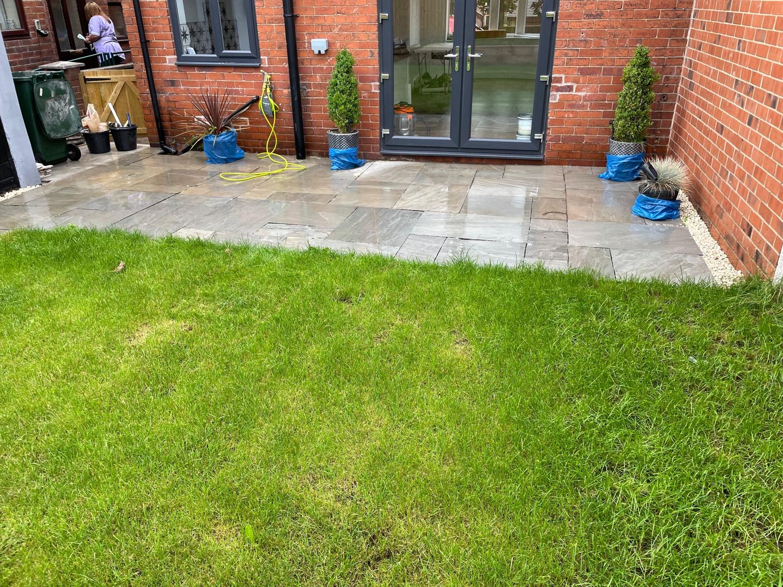 Indian stone patio & lawn — Outdoor in Rotherham